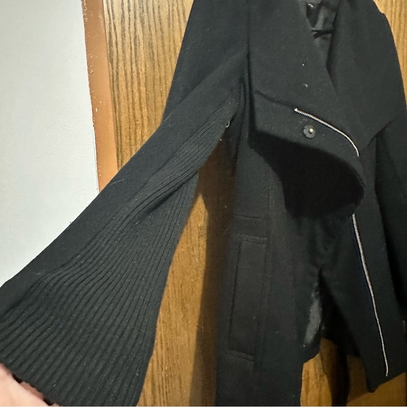 Express women lapel wool black coat Small - Picture 12 of 16